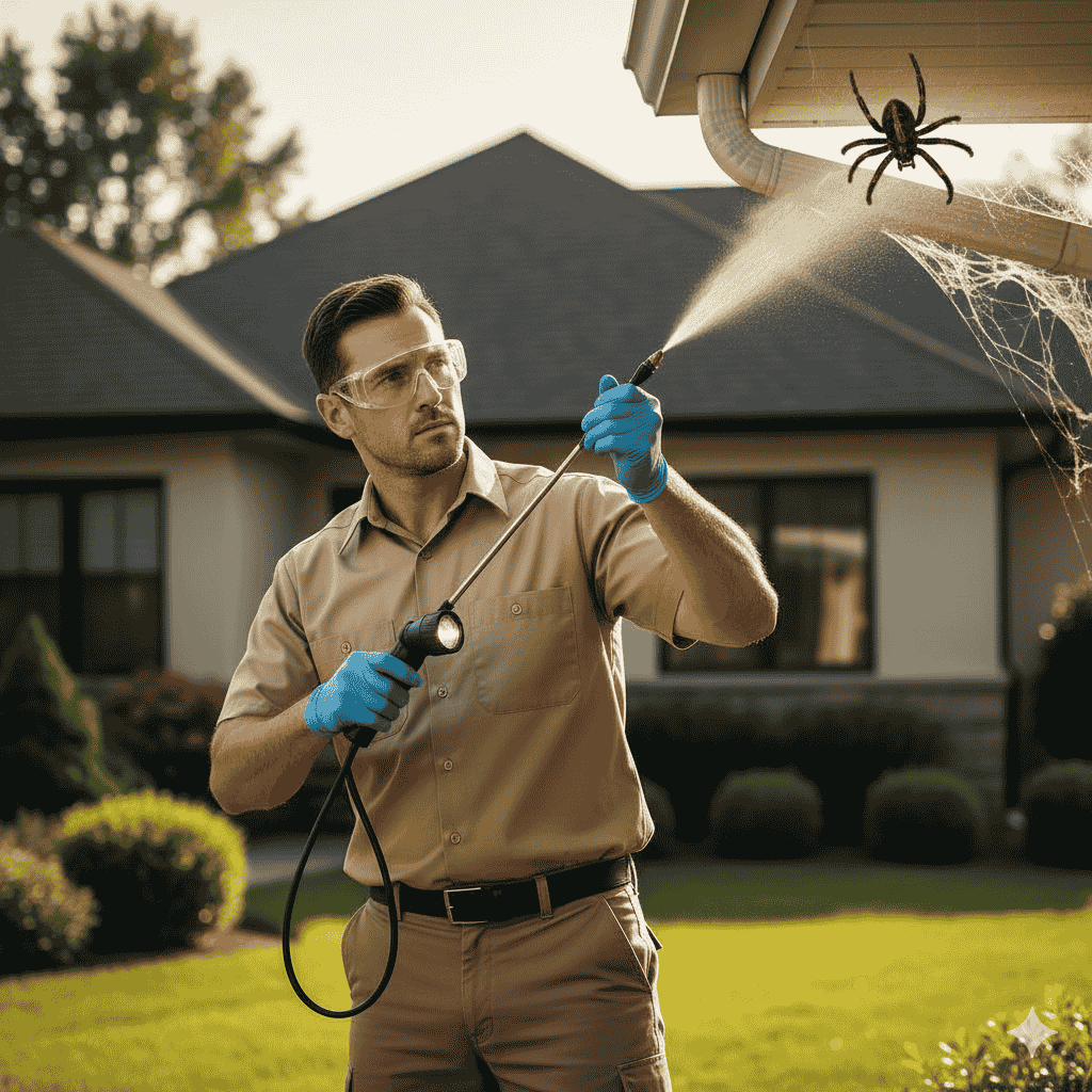 Pest Management Specialist Inspecting Home in Powell